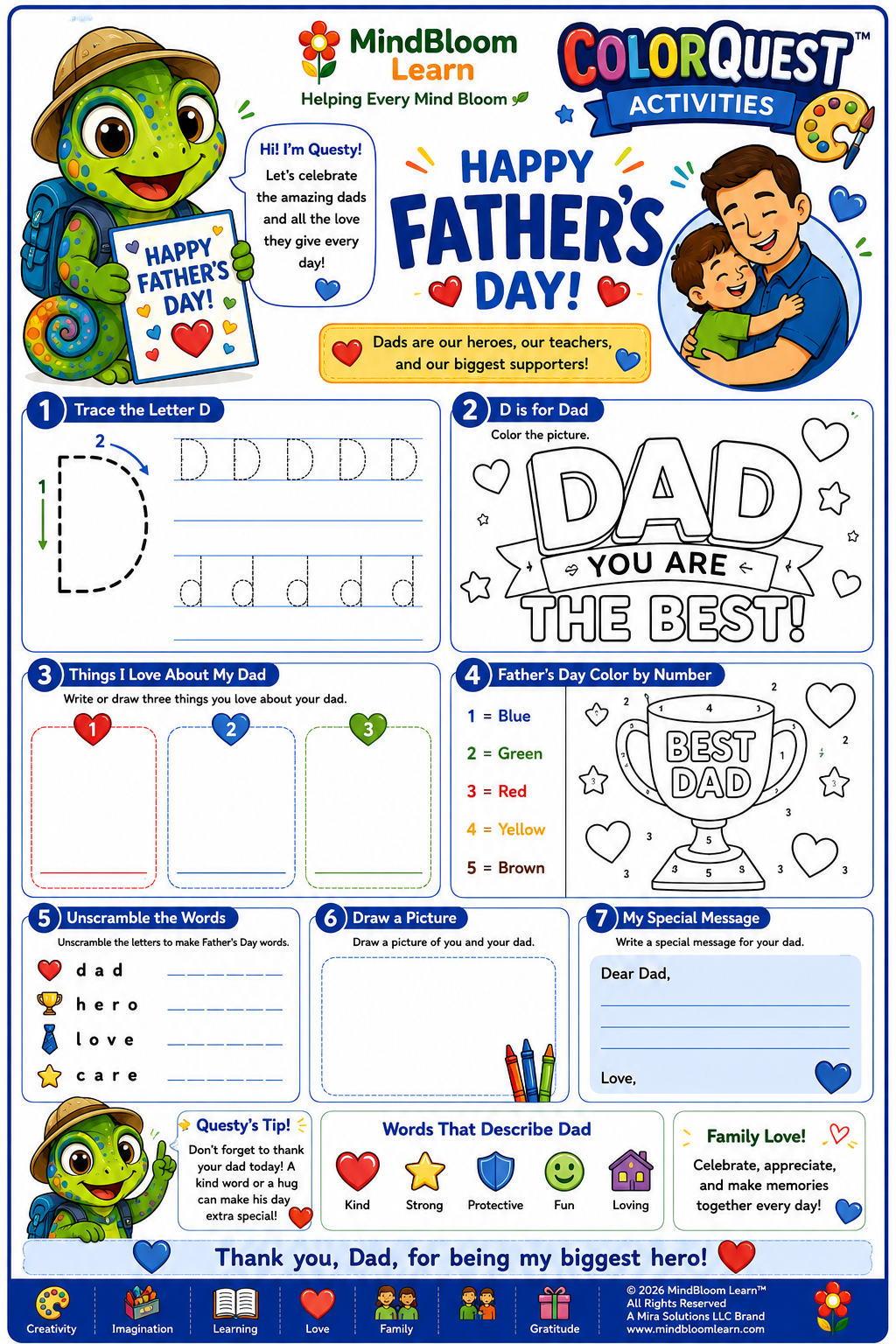 ColorQuest Father's Day letter D
